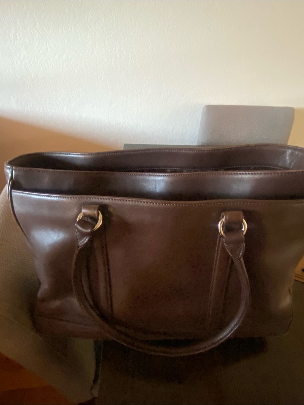 Vintage Coach Hamptons Dark Brown Glovetanned Leather Tote Bag 7515
